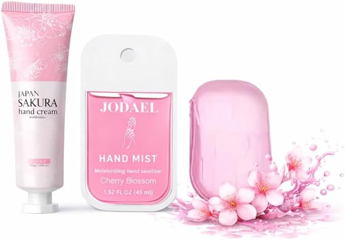 Portable Hygiene & Personal Care Travel Kit – Cherry Blossom (3-in-1 Set)