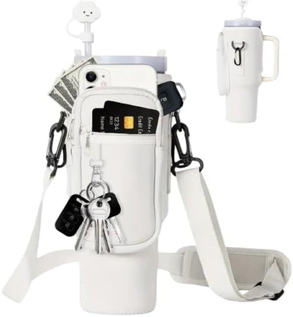 40oz Insulated Tumbler Carrier Bag with Pockets – Travel Holder (No Cup)