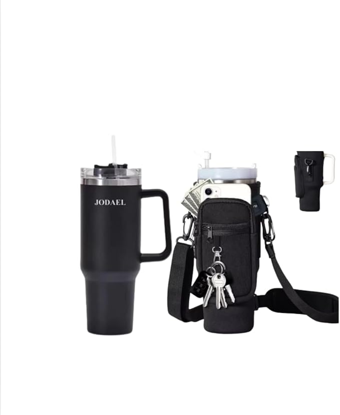 40oz Insulated Tumbler Carrier Bag with Pockets – Travel Holder (No Cup)