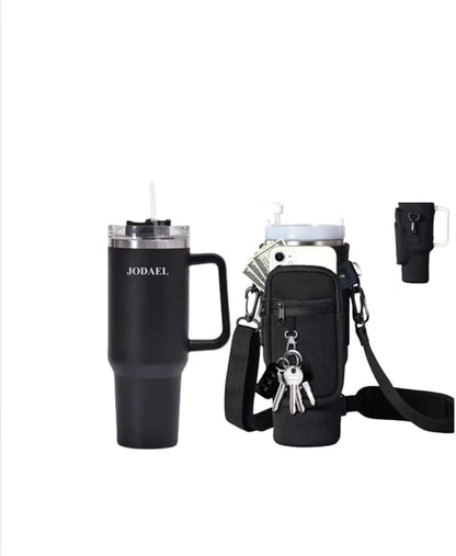 40oz Insulated Tumbler Carrier Bag with Pockets – Travel Holder (No Cup)