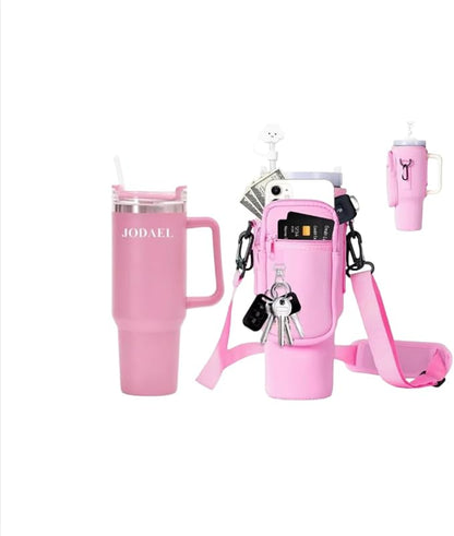 40oz Insulated Tumbler Carrier Bag with Pockets – Travel Holder (No Cup)
