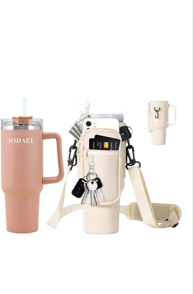 40oz Insulated Tumbler Carrier Bag with Pockets – Travel Holder (No Cup)