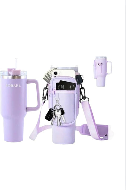 40oz Insulated Tumbler Carrier Bag with Pockets – Travel Holder (No Cup)