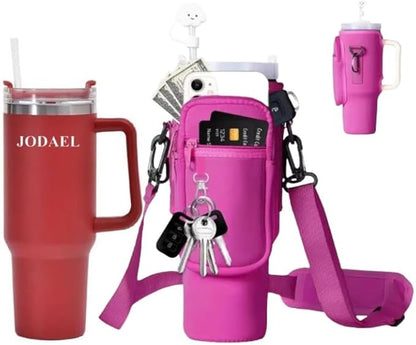 40oz Insulated Tumbler Carrier Bag with Pockets – Travel Holder (No Cup)