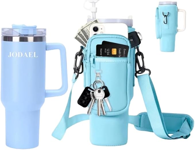 40oz Insulated Tumbler Carrier Bag with Pockets – Travel Holder (No Cup)
