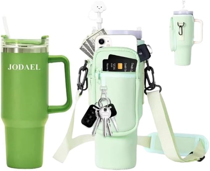 40oz Insulated Tumbler Carrier Bag with Pockets – Travel Holder (No Cup)