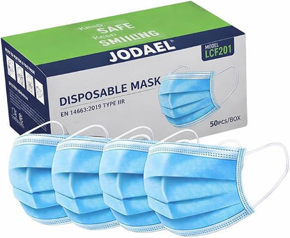 3-Layer Disposable Face Masks with Ear Loops – Travel & Daily Use