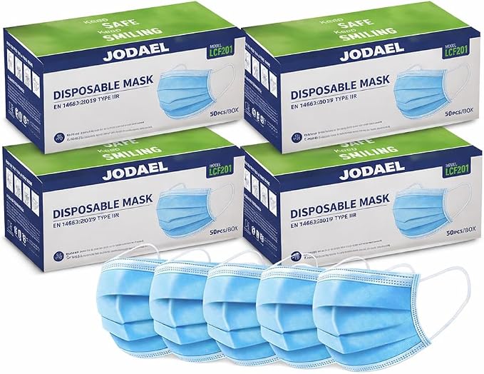 3-Layer Disposable Face Masks with Ear Loops – Travel & Daily Use
