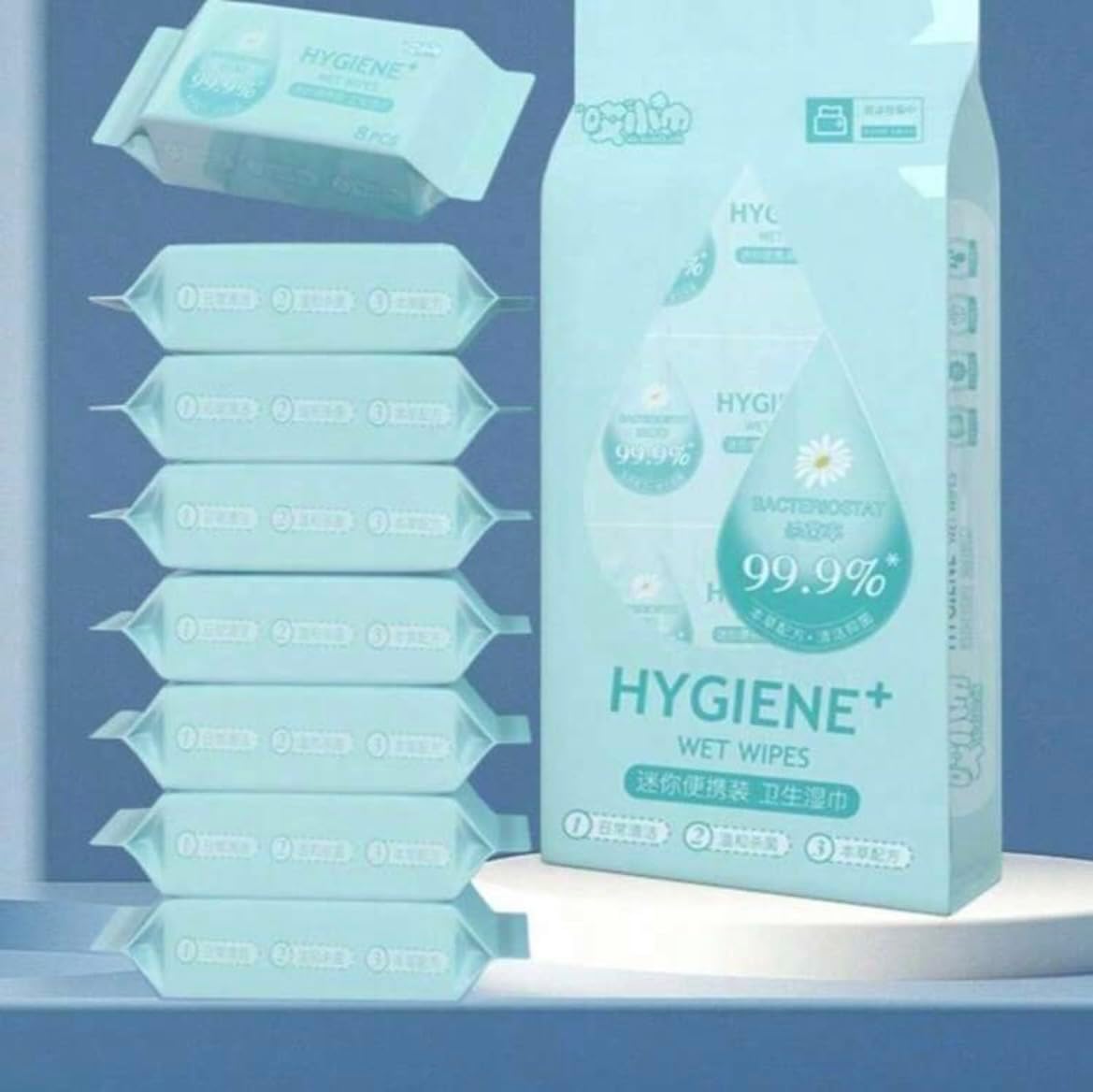Pocket Size Disinfecting Wet Wipes – Travel Hygiene Pack (8 Count)