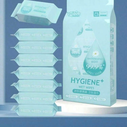 Pocket Size Disinfecting Wet Wipes – Travel Hygiene Pack (8 Count)