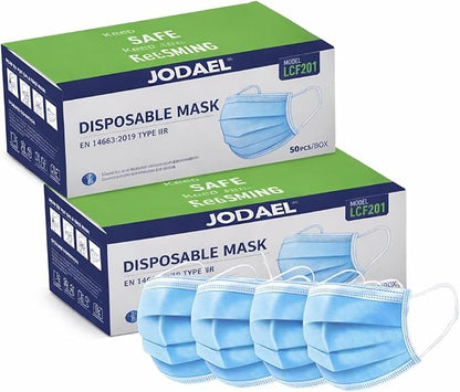 3-Layer Disposable Face Masks with Ear Loops – Travel & Daily Use