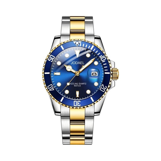 Men’s Luxury Quartz Wristwatch – Stainless Steel Strap Blue Dial
