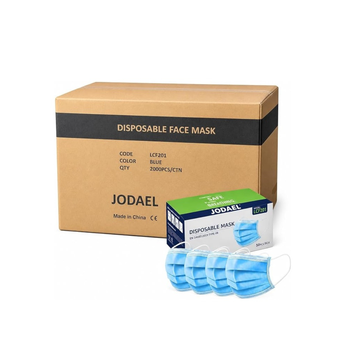 Disposable 3-Ply Face Masks with Ear Loops – Bulk Pack (2000 pcs)