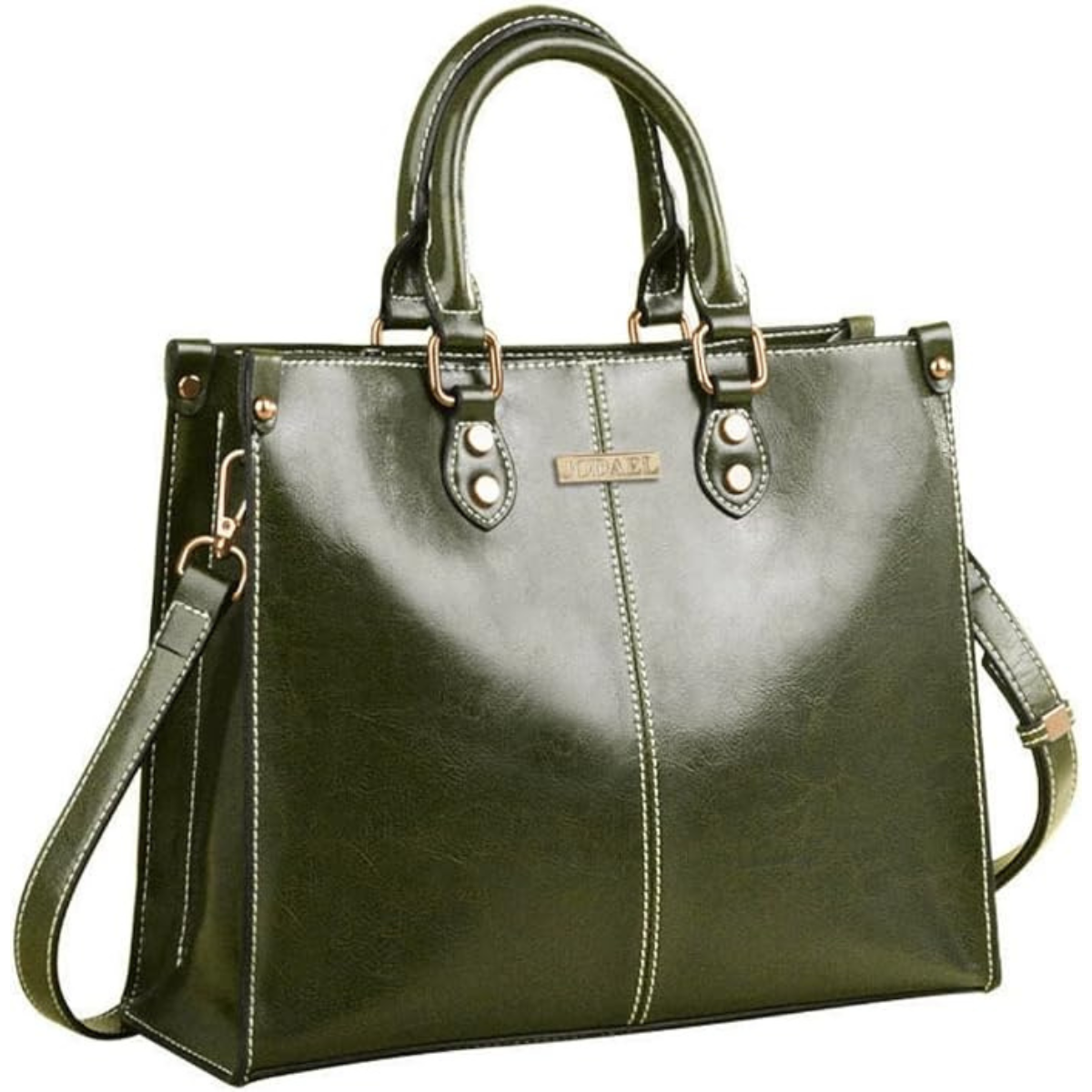Genuine Leather Women’s Tote Bag – Shoulder & Crossbody Work Handbag