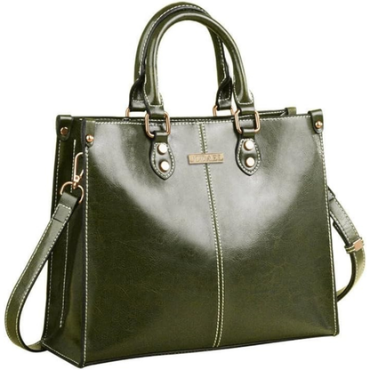 Genuine Leather Women’s Tote Bag – Shoulder & Crossbody Work Handbag