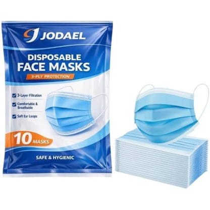 3-Layer Disposable Face Masks with Ear Loops – Travel & Daily Protection