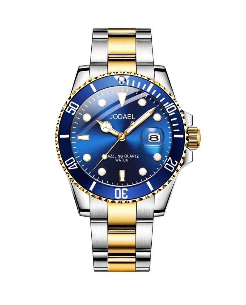 Men’s Luxury Quartz Wristwatch – Stainless Steel Strap Blue Dial